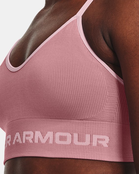 Brassière de sport UA Seamless Low Longline Rib pour femme, Pink, pdpMainDesktop image number 9